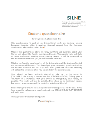 Questionnaire sample - Student questionnaire - bENSPb - silne ensp