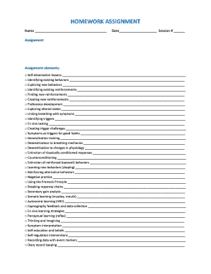 Fillable Online Homework Assignment Form Fax Email Print - pdfFiller