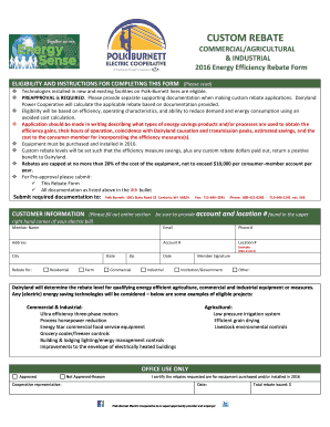 Custom rebate levels will be set such that the efficiency measure savings, plus any custom rebate dollars paid out, return a positive benefit to Dairyland