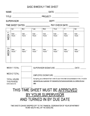 Biweekly timesheet template pdf - Biweekly Timesheet - hfa ucsb