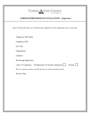 CAREER PERFORMANCE EVALUATION - Supervisor Employee ... - fscj