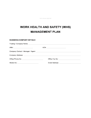 Printable contact list pdf - WHS management plan template safety in housing and construction