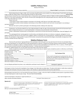 Simple liability release form - Liability Release Form Medical Release Form - GA16 - ga16