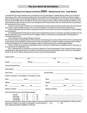 Parental authorization for minors sample - Medical Consent Form 2016 - jcbc