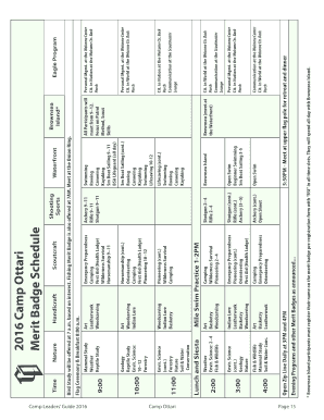 2016 Camp Ottari Merit Badge Schedule - btroop323bsabbcomb