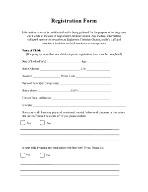 Registration Form - Eaglemont Christian Church - eaglemontchurch