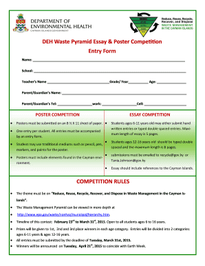 BDEHb Waste Pyramid Essay amp Poster Competition Entry Form - deh gov
