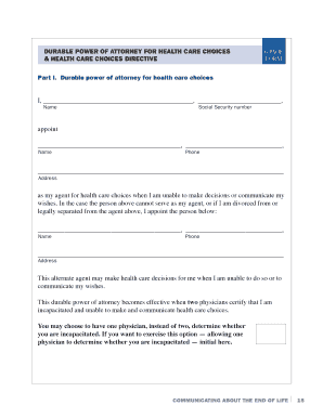 DURABLE POWER OF ATTORNEy FOR HEALTH CARE &amp;amp