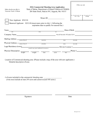 2016 Commercial Shooting Area Application Location ... - Maine.gov - maine