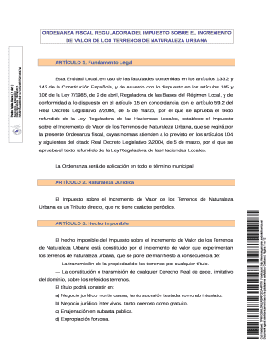 Spanish Urban Land Value Tax Ordinance