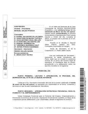 Sierra Engarcerán Town Council Meeting Minutes