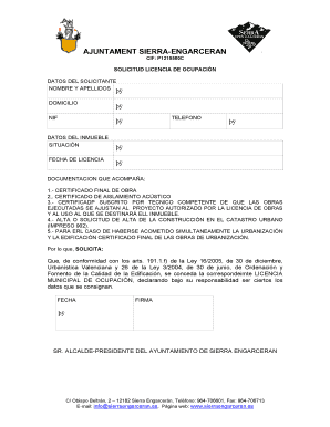 Occupation License Application