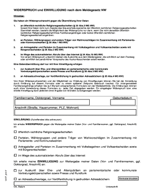 Hinweise: Sie haben ein Widerspruchsrecht gegen die bermittlung Ihrer Daten