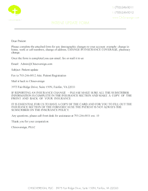 patient demographic sheet template