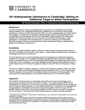 UK Undergraduate Admissions to Cambridge: Setting an Additional ... - cao cam ac