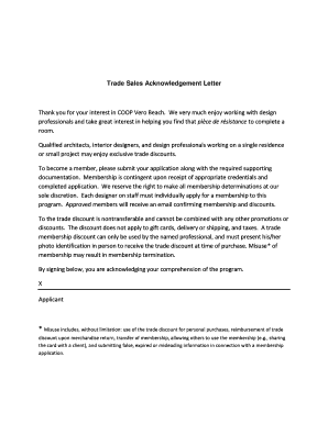 Appreciation letter to teacher - Trade Sales Acknowledgement Letter Thank you ... - Coop Vero Beach