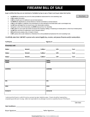 Bfirearm billb of bsaleb - TidyForms