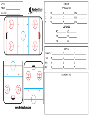 DATE LINE UP GAME FORWARDS SCORE LW C RW DEFENSE RD LD