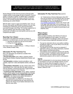 Fillable Online SHORT TERM AND LONG TERM DISABILITY CLAIM FILING ...