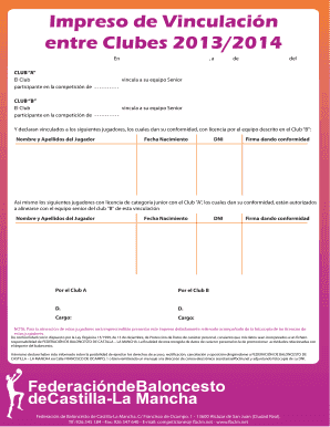 Club Affiliation Form 2013/2014