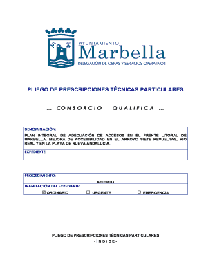 Pliego de prescripciones t cnicas particulares co n s o r c i o q u a l i f i c a denominaci n: plan