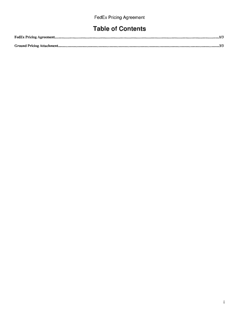 Fillable online fedex pricing agreement fax email print pdffiller