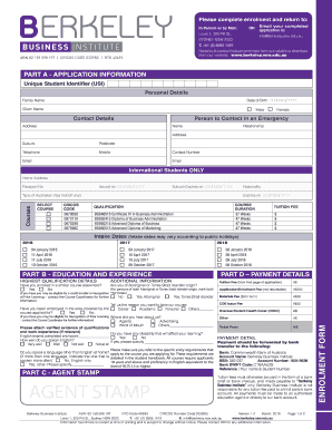 Enrolment bformb - Berkeley bBusinessb Institute