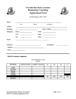 Microsoft word apa template - Coach Application Form - 2010-11 Season.doc