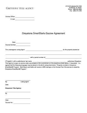 Greystone SmartStart Escrow Agreement - Greystone Title Agency