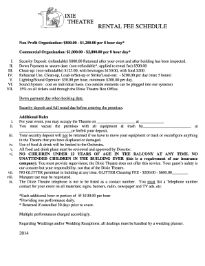 2014 DTF RENTAL FEE SCHEDULE - Dixie Theatre