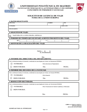Travel License Application Form