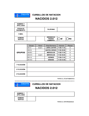 Swimming Course Registration Form