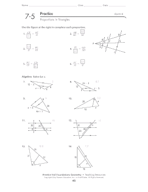 Proportions In Triangles Practice - Fill and Sign Printable Template Online