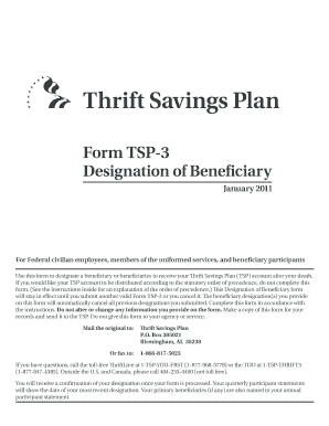 TSP-3 Designation of Beneficiary