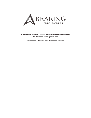 Condensed Interim Consolidated Financial Statements - Bearing - bearingresources