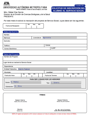 Formato Solicitud Inscripci n - Divisi n de Ciencias Biol gicas y de