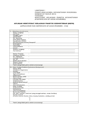Indonesian Certificate of Good Standing Application