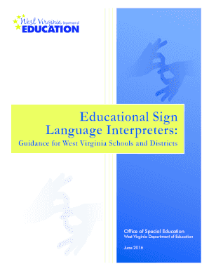Fillable Online wvde state wv Educational Sign Language Interpreters ...