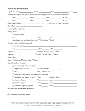 Twin Eagles Wilderness School 433 Cedar Springs, Sandpoint, ID 83864 (208)