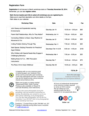 Workshop Registration Form Page 5