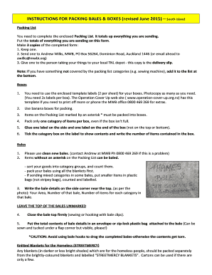 INSTRUCTIONS FOR PACKING BALES amp BOXES revised June 2015 - mwb org