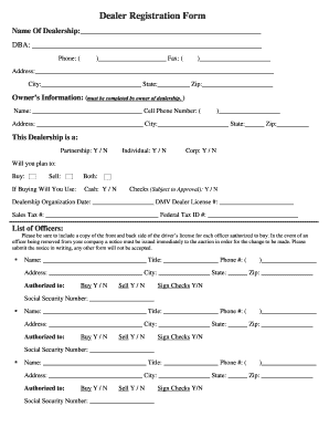 Dealer Registration Application - ballentownautoauctionbbcomb