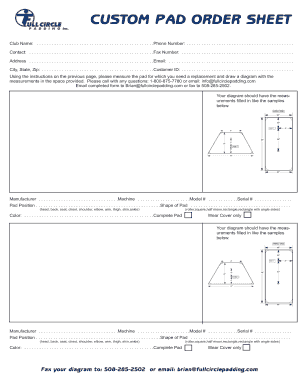 Download the Custom Pads order form