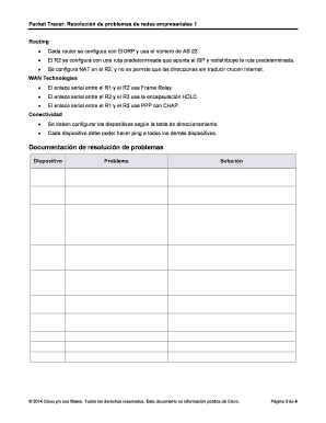 Packet Tracer: Resolución de problemas de redes empresariales 1