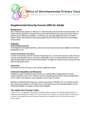 Fillable Online Supplemental Security Income (SSI) for Adults Fax Email ...