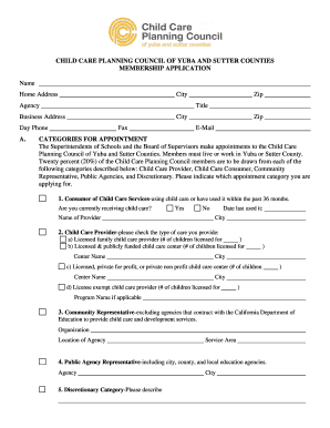 Membership Application - Yuba Sutter Child Care Planning Council - childcareyubasutter