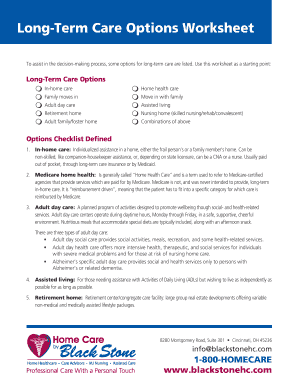 Fillable Online Long-Term Care Options Worksheet Fax Email Print ...