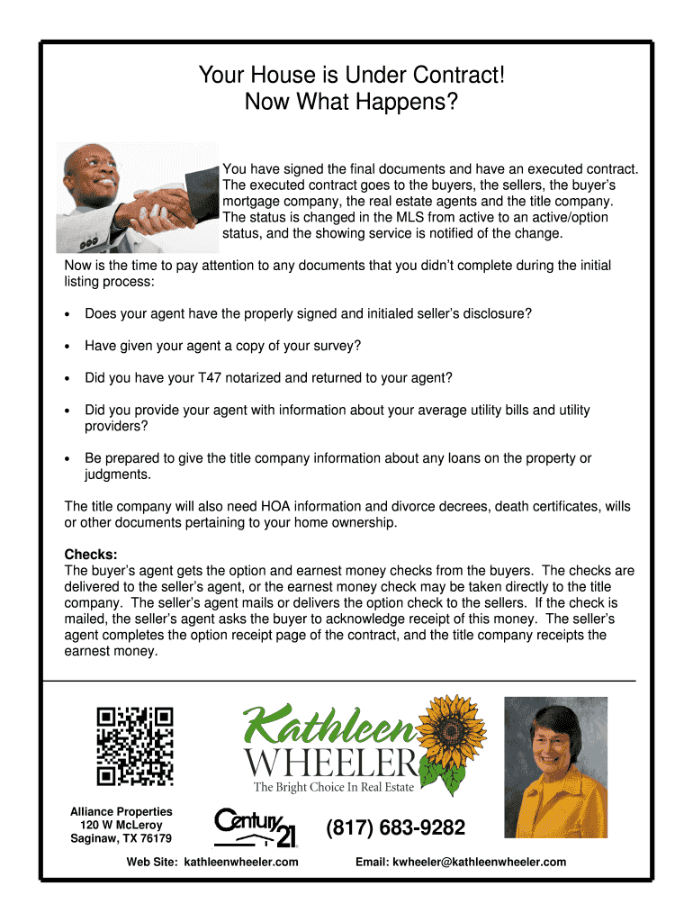 Fillable Online Your House is Under Contract Fax Email Print pdfFiller