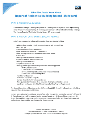 Report of Residential Building Record (3R Report)