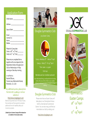 Easter camp brochure 1 - Douglas Gymnastics Club